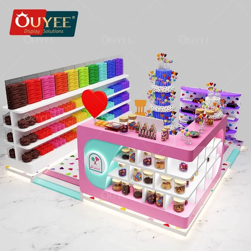 Móveis para exposição de chocolates e balcão de doceria. 1