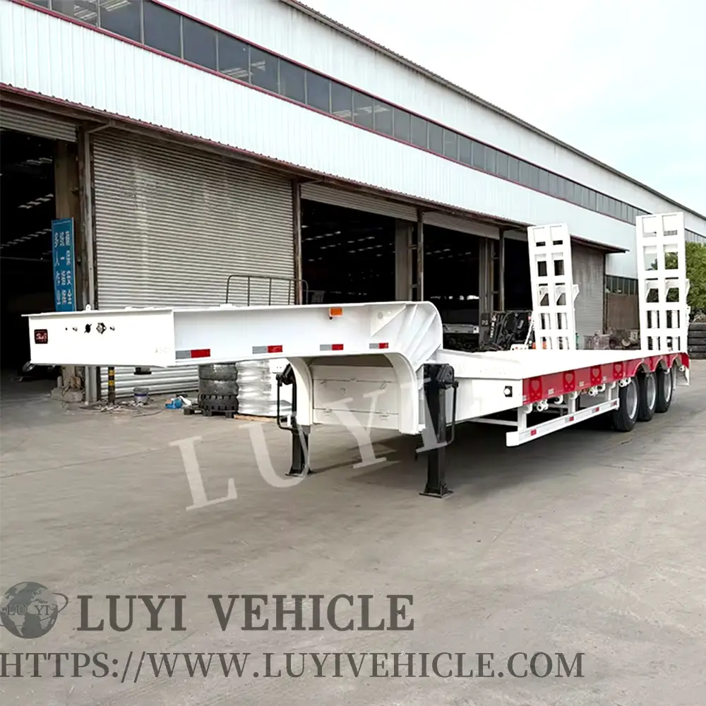 Factory Direct Sales Customizable Large Steel Transportation Equipment 3/4/5/6axle 60/80/100ton Low Bed Truck Trailers 1