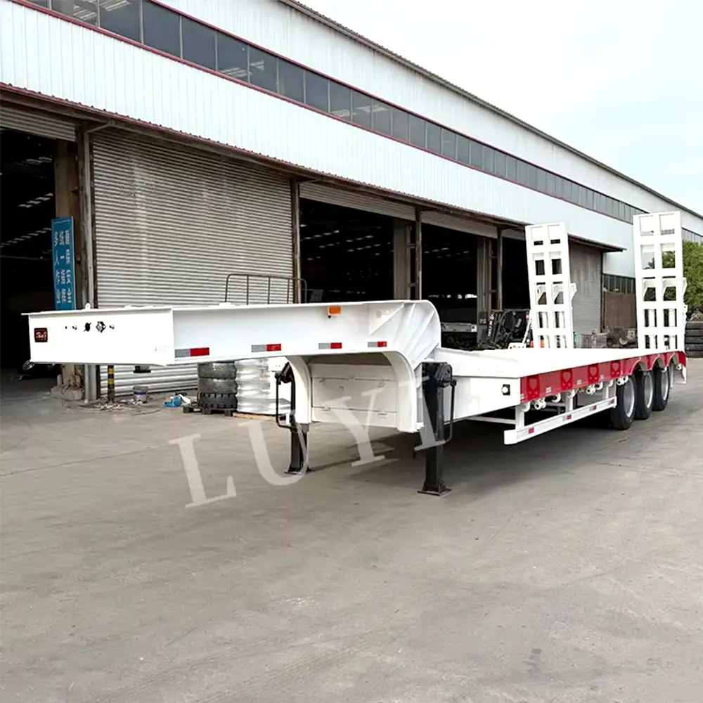 Factory Direct Sales Customizable Large Steel Transportation Equipment 3/4/5/6axle 60/80/100ton Low Bed Truck Trailers 1