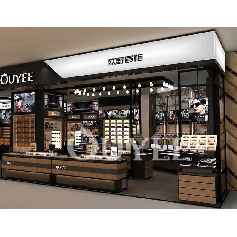 Eyeglass Wall Display for Optical Shop & Eyewear Store Interior 1