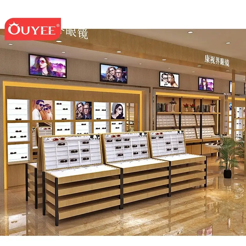 Mobilier optique fabriqué en usine pour la conception de magasins de lunettes de soleil et d'optique 1
