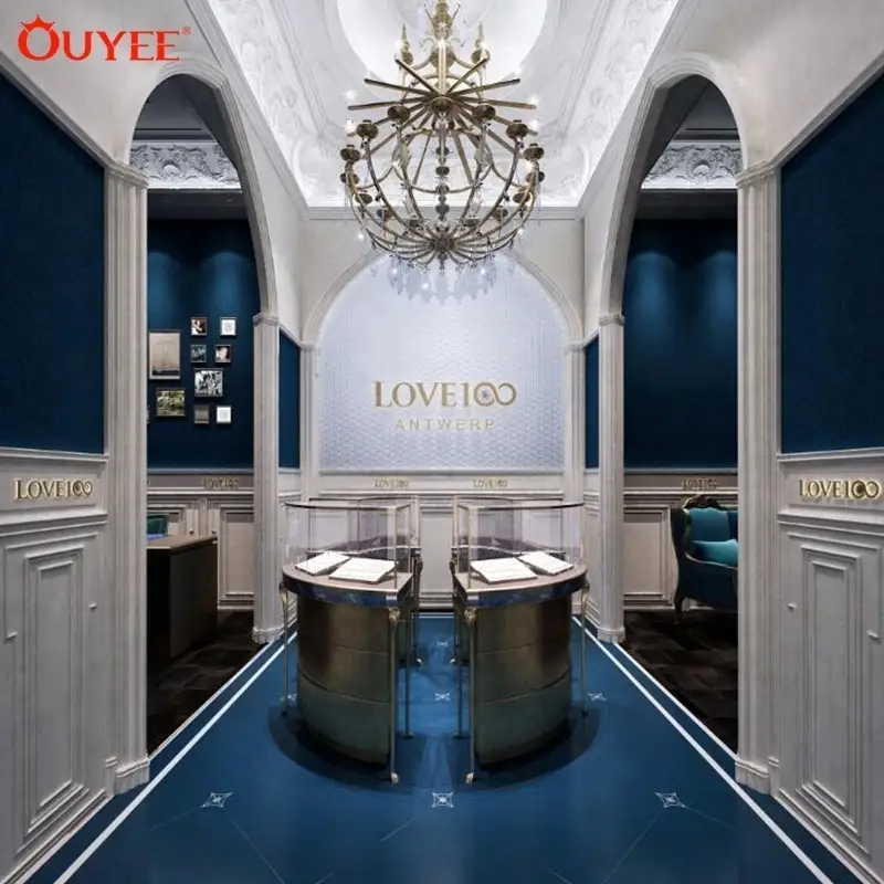 Vitrine de parede personalizada para loja de joias - identidade visual da marca 1