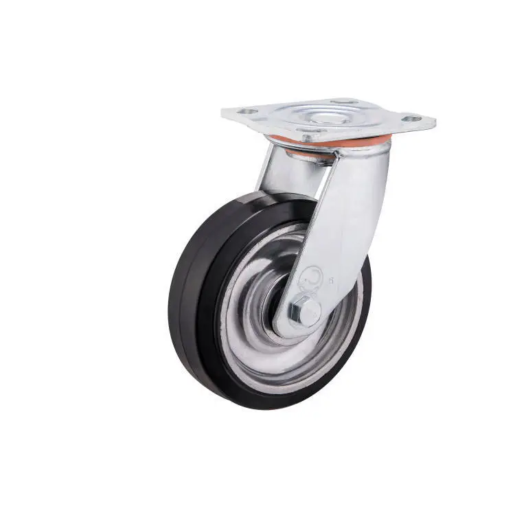 High Quality Heavy Duty Caster 6 Inch 400kg Load Capacity Rubber Casters Wheels 1