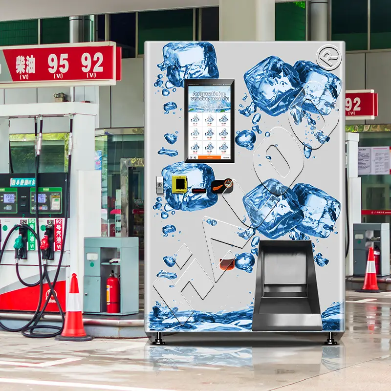Haloo Vending Machine Supplier Outdoor Cube Ice Vending Machine With Auto Bagging And Auto Seal 1