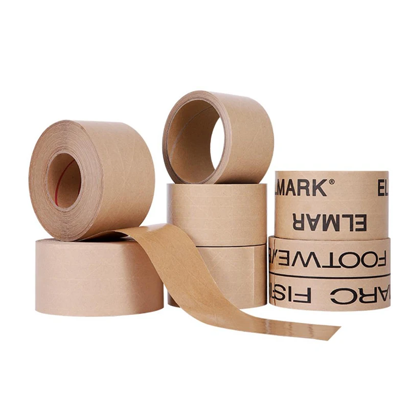 Individuell gestaltbare Papierrolle, braun, Jumbo-Verpackung, selbstklebend, verstärkt, mit Logo-Verstärkung, selbstbeschreibbares Kraftpapierband 4