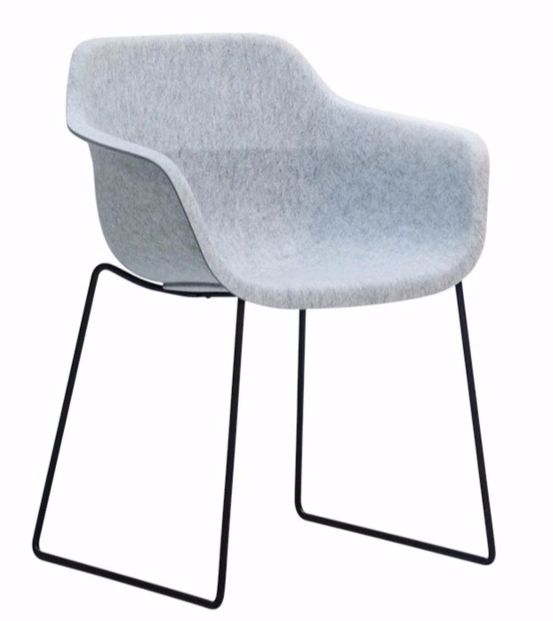 금속 프레임과 스탠딩 타입으로 제작된 모던한 디자인의 재활용 펠트 소재 사무용 의자 (가정, 사무실, 라운지용) 1