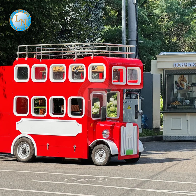 Factory Direct Electric Double Decker Bus | Open Top Kiddie Ride for Carnival Parks | LINO 7