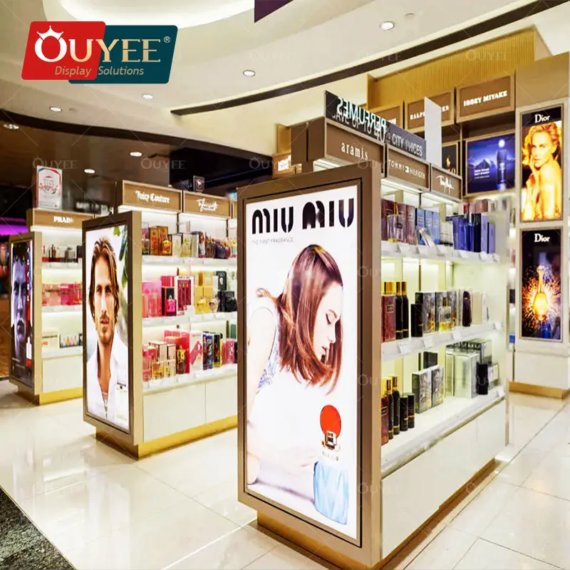 Vitrine de cosméticos e expositor de perfumes para loja de fragrâncias 1