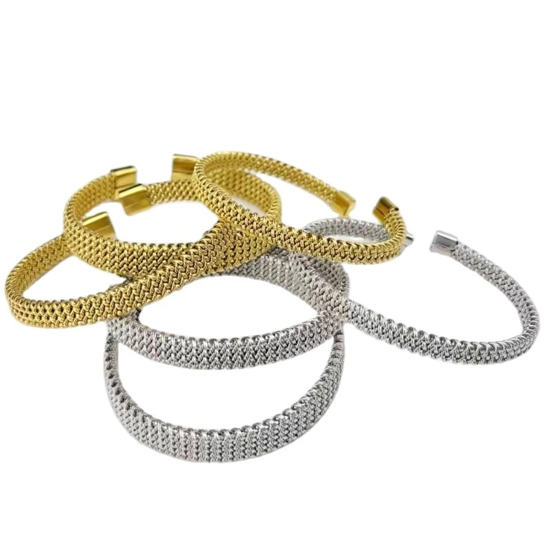 Wholesale Fashion Adjustable Open Gold-plated Bangle Set Women's Free Stainless Steel Fashion Jewelry Bangle And Bangle 1