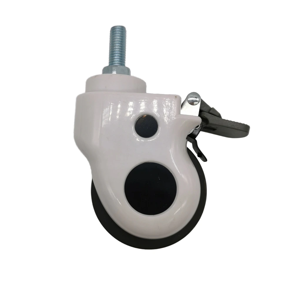 3'' Threaded Screw Stem Plastic Cover Hospital Medical Bed Swivel Tpr Caster Wheel 1