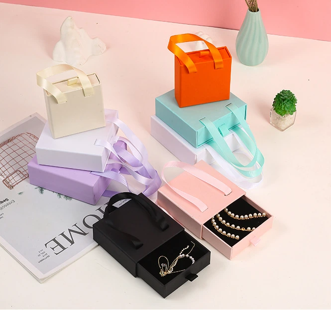 Customized Drawer Jewelry Packaging Box With Handle Jewelry Gift Storage Paper Box 1