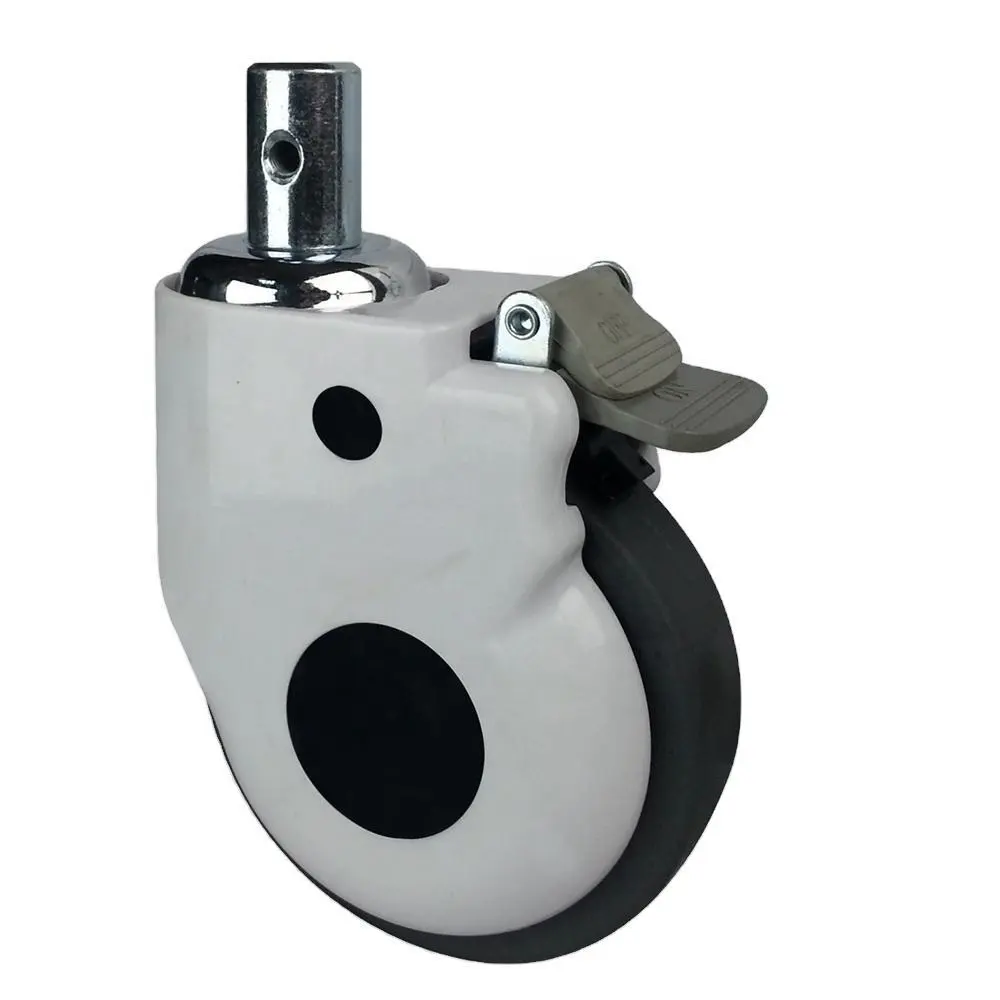 High Quality Tpr Double Ball Bearings Solid Stem Swivel Medical Hospital Bed Caster Wheels 1