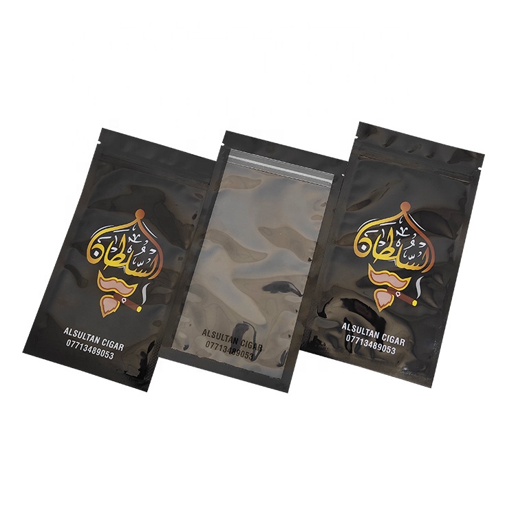Sachet individuel de sachet pour cigare en plastique personnalisé pour feuilles à rouler le tabac à fumer 1