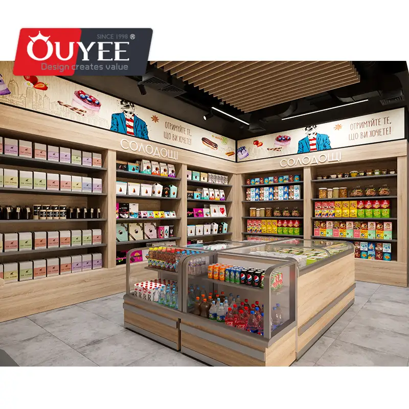 Gondelregal für Lebensmittel – Wandmontierter Supermarkt-Präsentationsständer 1