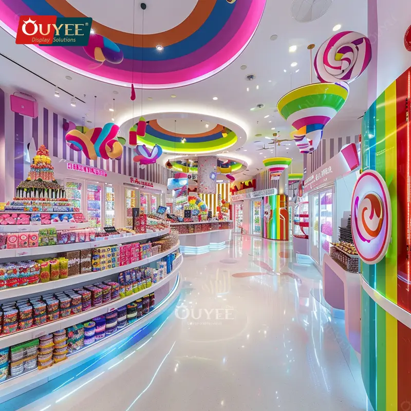 Expositor de madeira para chocolates, ideal para balcão de loja de doces. 1