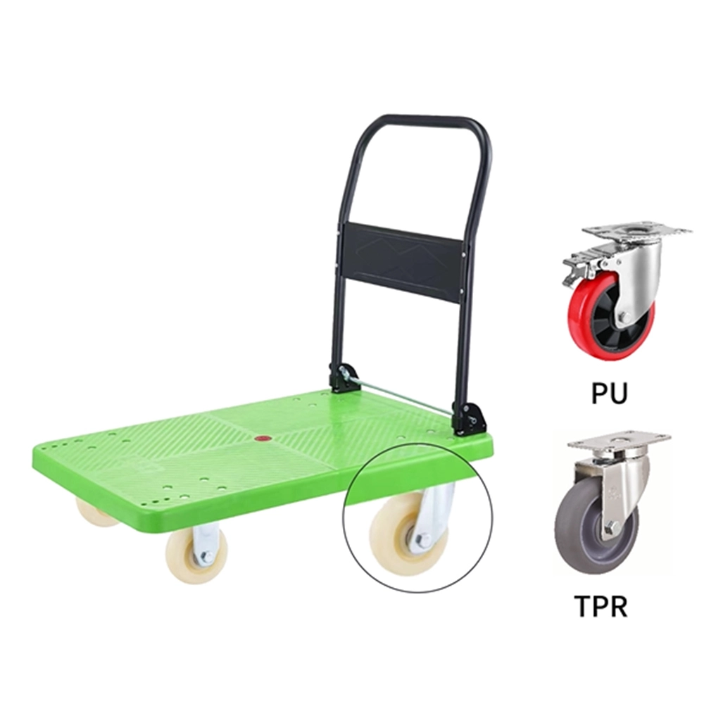 Four Wheels Plastic Shopping Foldable Hand Truck Cart Platform Trolley 1