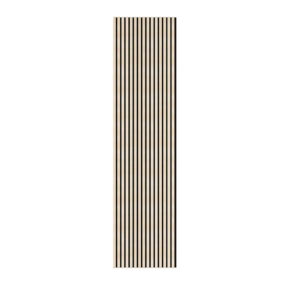 Natural Wood PVC Veneer Acoustic MDF Slat Wall Panels with LED Strip2 1