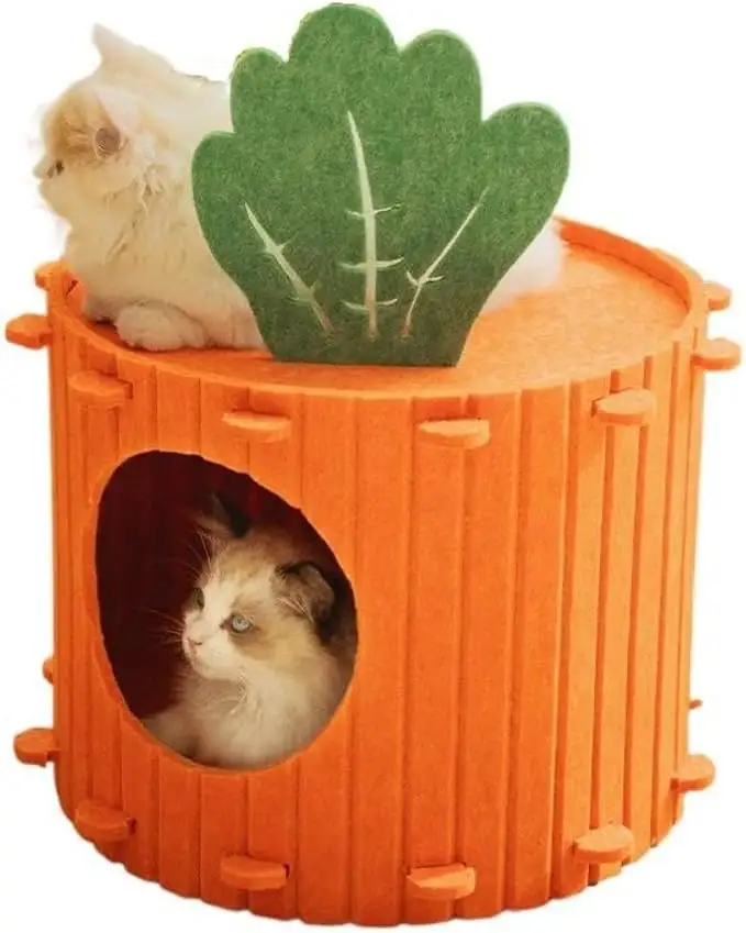 Macskabarlang-ház, karomálló, karcálló, levehető filc kisállatház 1