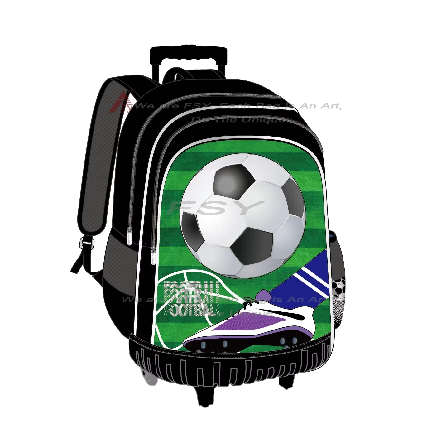 Factory Wholesale High Capacity Cartoon Kids Trolley Bags Wheeled Bookbag Children Rolling Backpack School Bags Wheels 1