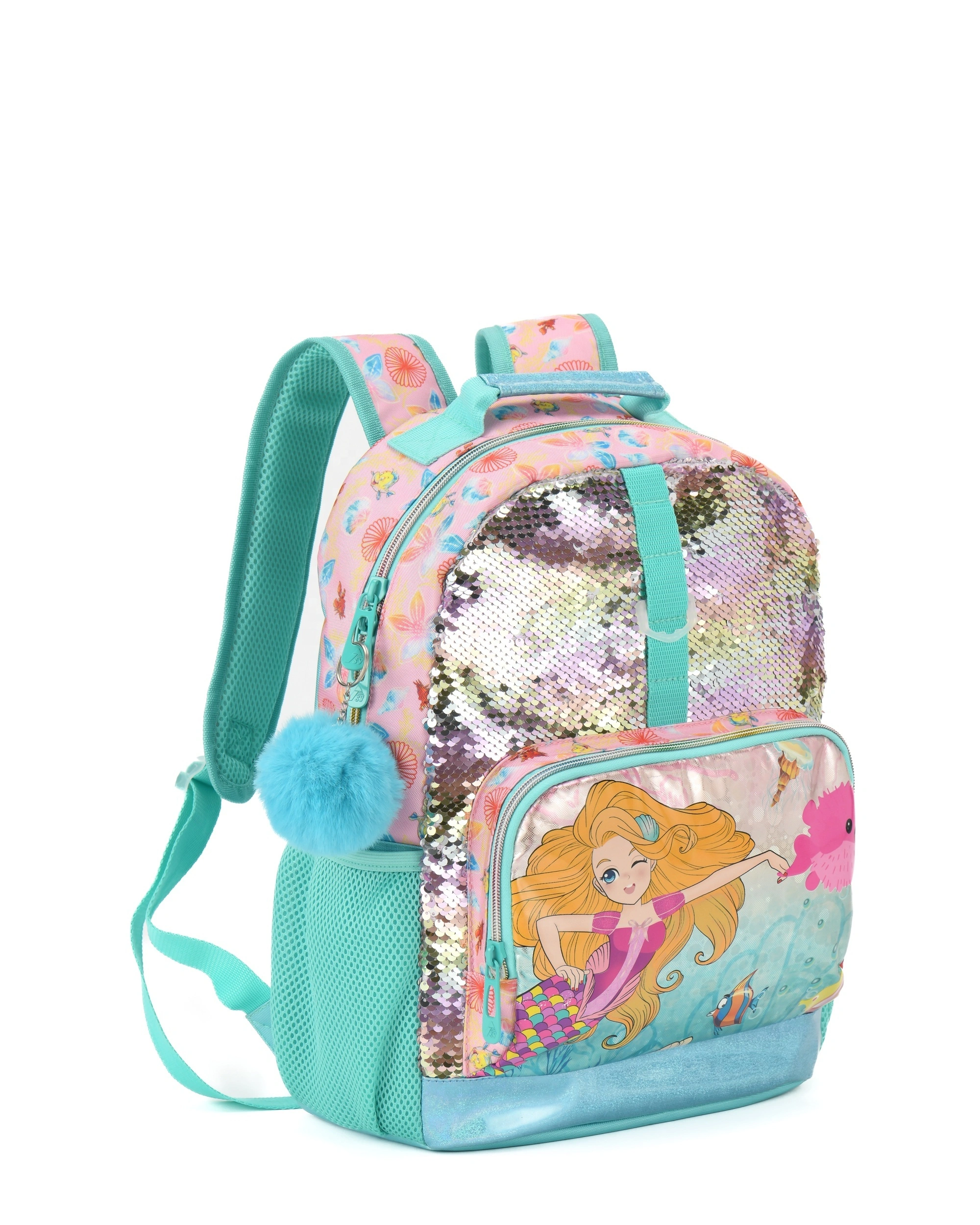 2026 Custom For Children's Lightweight Student Sequins School Bags Kids New Arrival Girls Mermaid Print Backpack On Demand 1