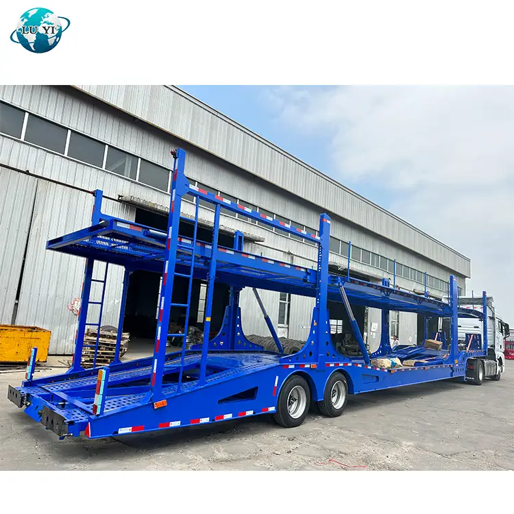 6 voitures à double pont de la capacité de transport automobile semi-remorque 1