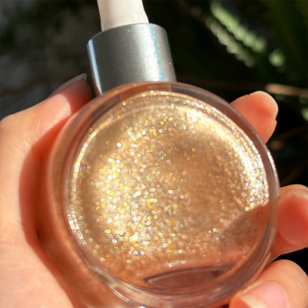 Mlm Custom Makeup Organic Beauty Products Shimmer Body Oil Glitter Luxury Liquid Face Body Oil 1