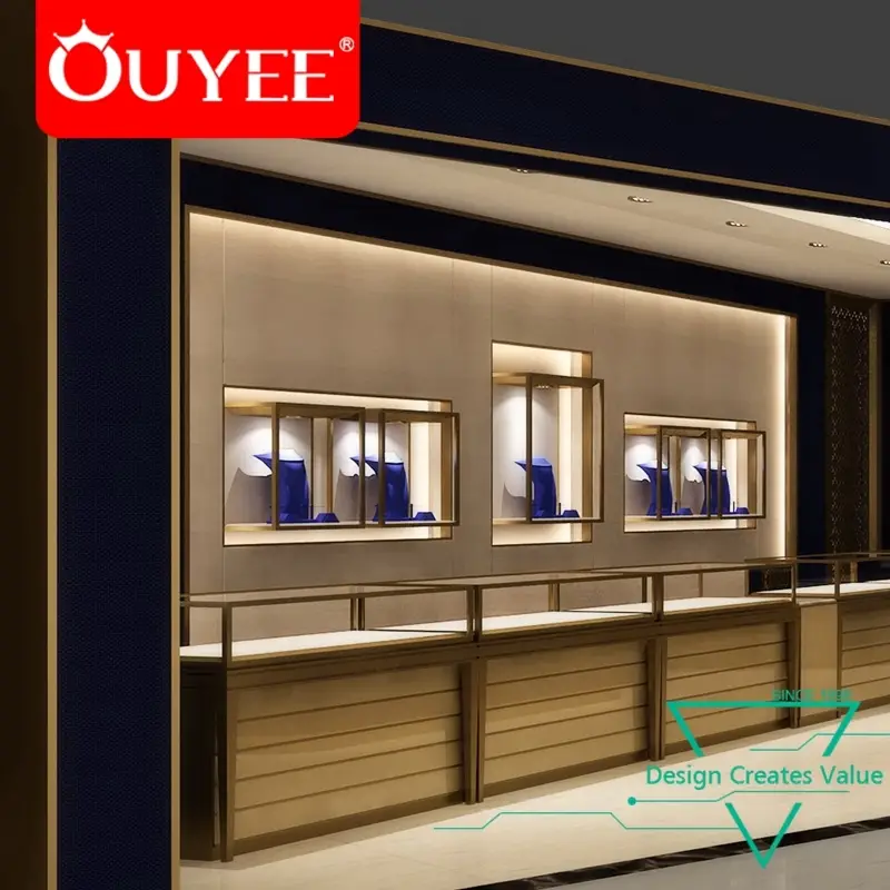 طاولة عرض مجوهرات خشبية تجارية صينية الصنع 1