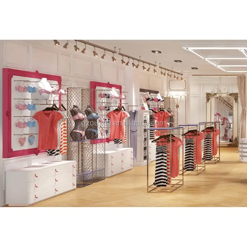 Design de interiores para loja de roupas íntimas e loja de lingerie de madeira 1