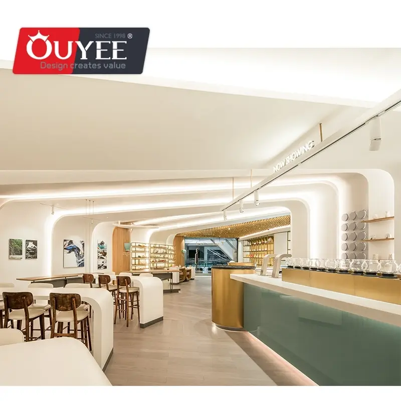 Maßgefertigte Café-Bartheke/Kiosk aus Holz – Außentheke für Restaurants 1