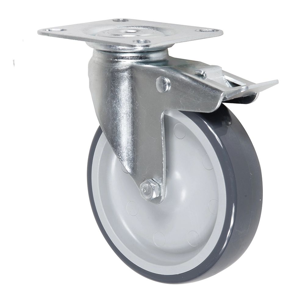 European Style Trolley Castor Pu 75mm Bolt Hole Wheel And Casters For Supermarket Equipment 1