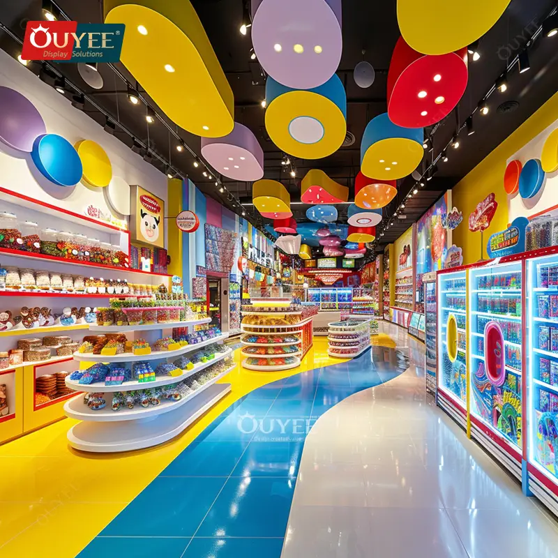 Maßgefertigte Süßwarentheke &amp; Schokoladenregal, Bonbonvitrine 1