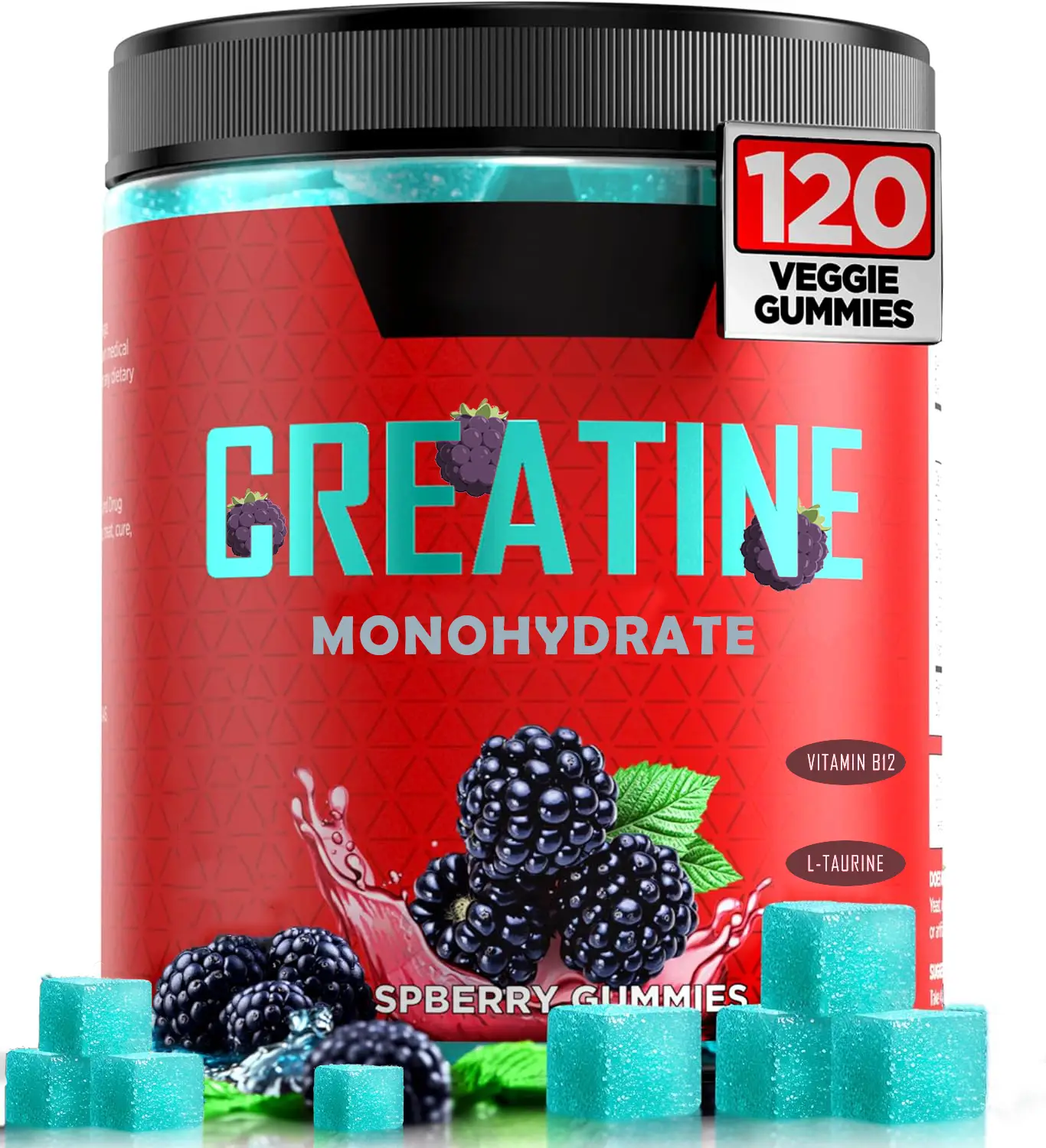 OEM/ODM Vegan Creatine HCl/Monohydrate Gummies 5000mg B12 1