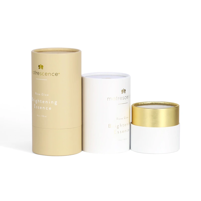 Custom design Cosmetic Essential Oils Skincare Gift Cardboard Box Round Kraft Paper Tube Cylinder Packaging Box 1