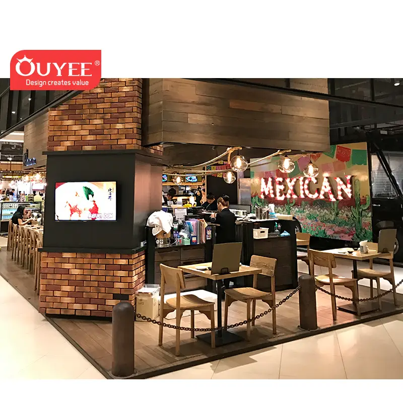 Quiosque de alimentação personalizado para shopping à venda - Quiosque de fast food e pipoca 1