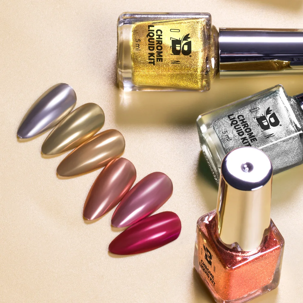 Bozlin 6-Color Metallic Chrome Liquid Mirror Powder Nail Kit with Custom Logo 1