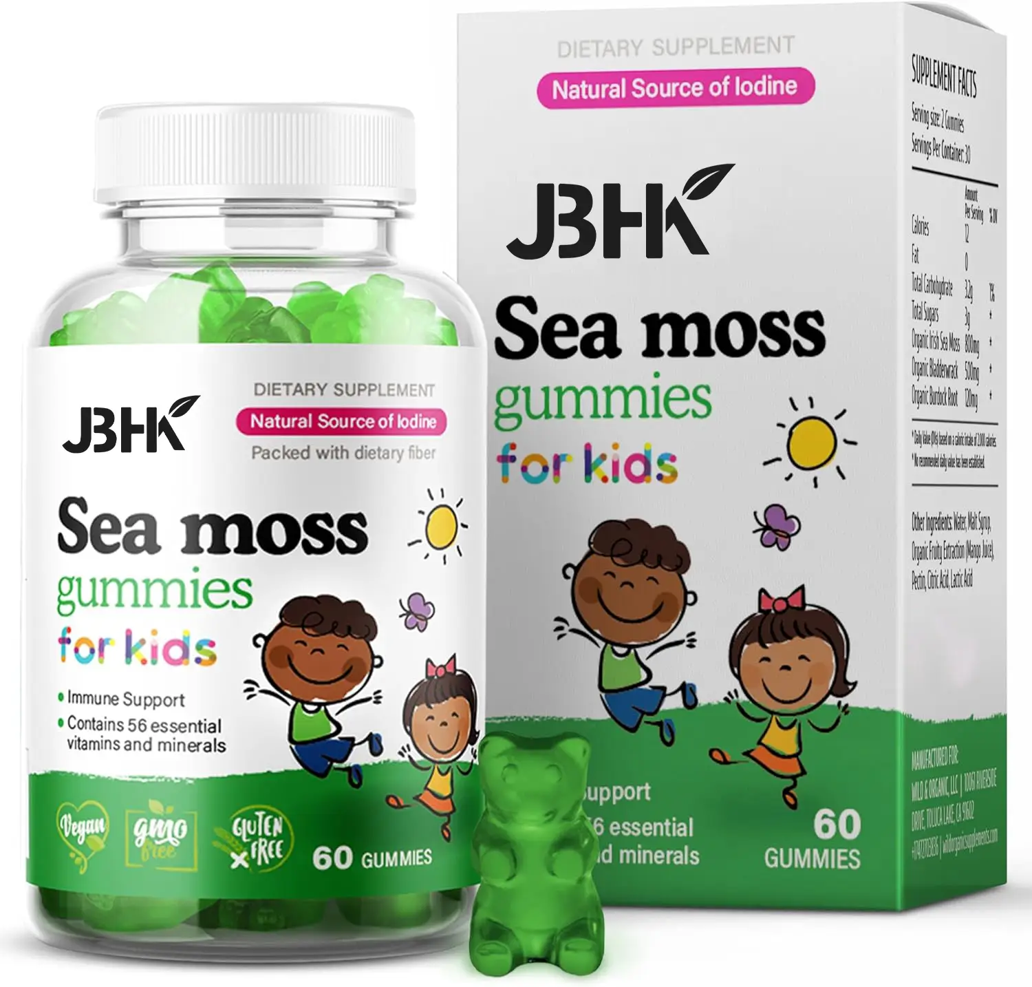 OEM Wild Organic Sea Moss Gummies - Superfood Kids & Adults 1