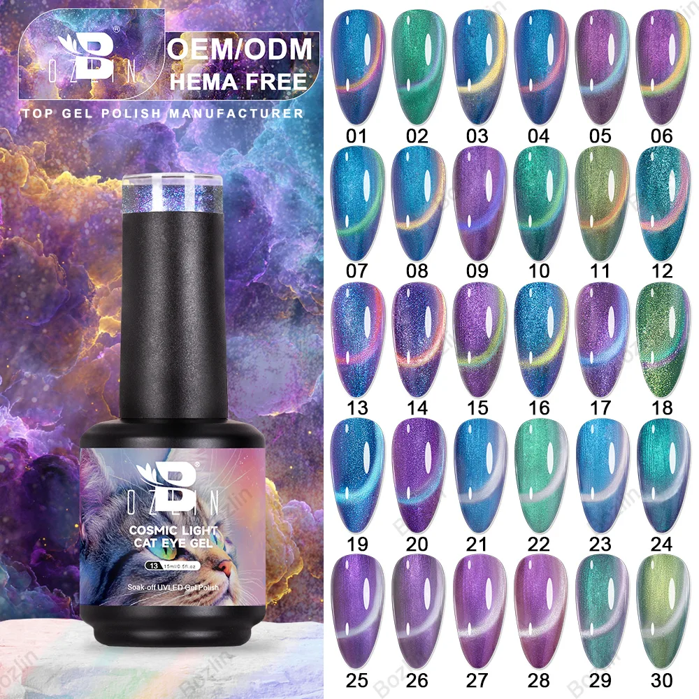 Bozlin Two-Toned Magnetic UV Cat Eye Gel Polish HEMA & TPO Free 15ml 1