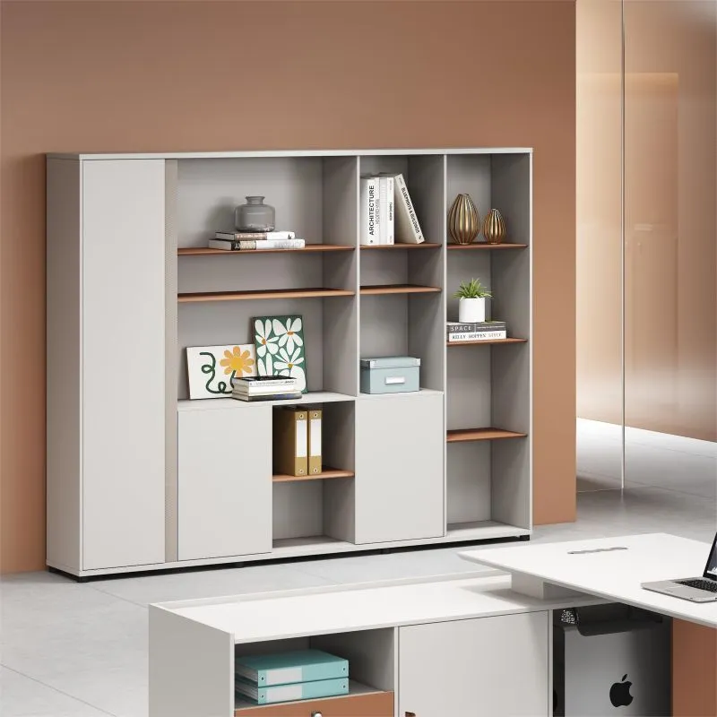 Collection de mobilier de bureau haut de gamme pour cadres supérieurs : table, chaise et classeur ergonomiques modernes, panneaux en bois, pour la maison, la chambre et l'espace de travail. 1