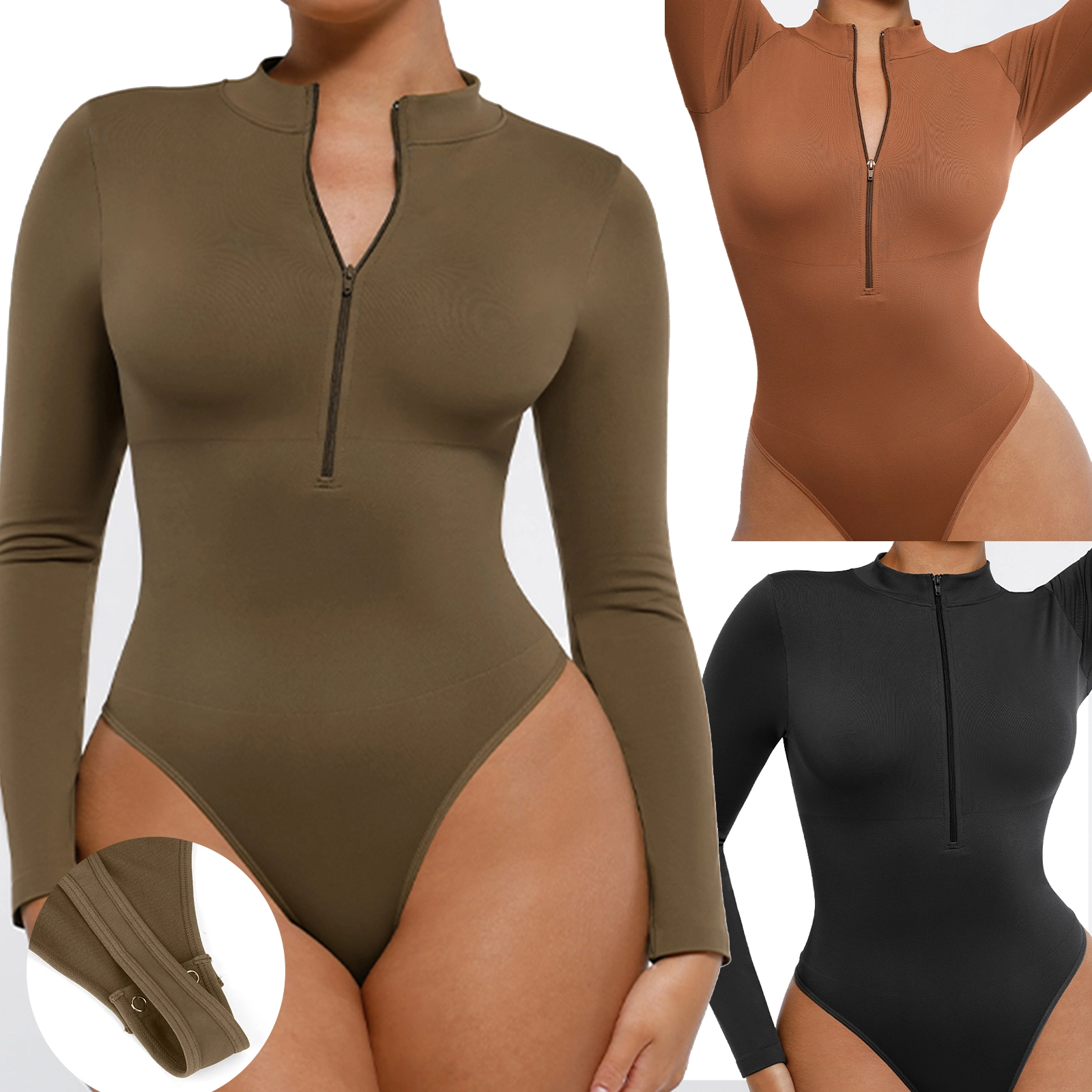 Nahtloser Body Shaper mit langen Ärmeln, Großhandel MT240043# 1