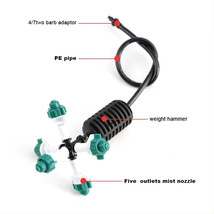 5-Way Fogger Misting Nozzle 5-Outlets for Greenhouse 1