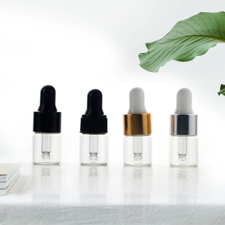 Échantillon de verre transparent bouteille de compte-gouttes 1 ml-5 ml Mini pour le flacon d'huile 1