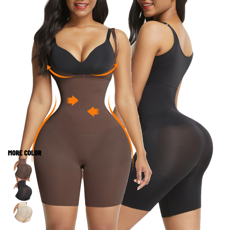 Bodysuit Manufacturer Pretty Breathable Full Body Shaper with Elastic Hip Pads for Women 1