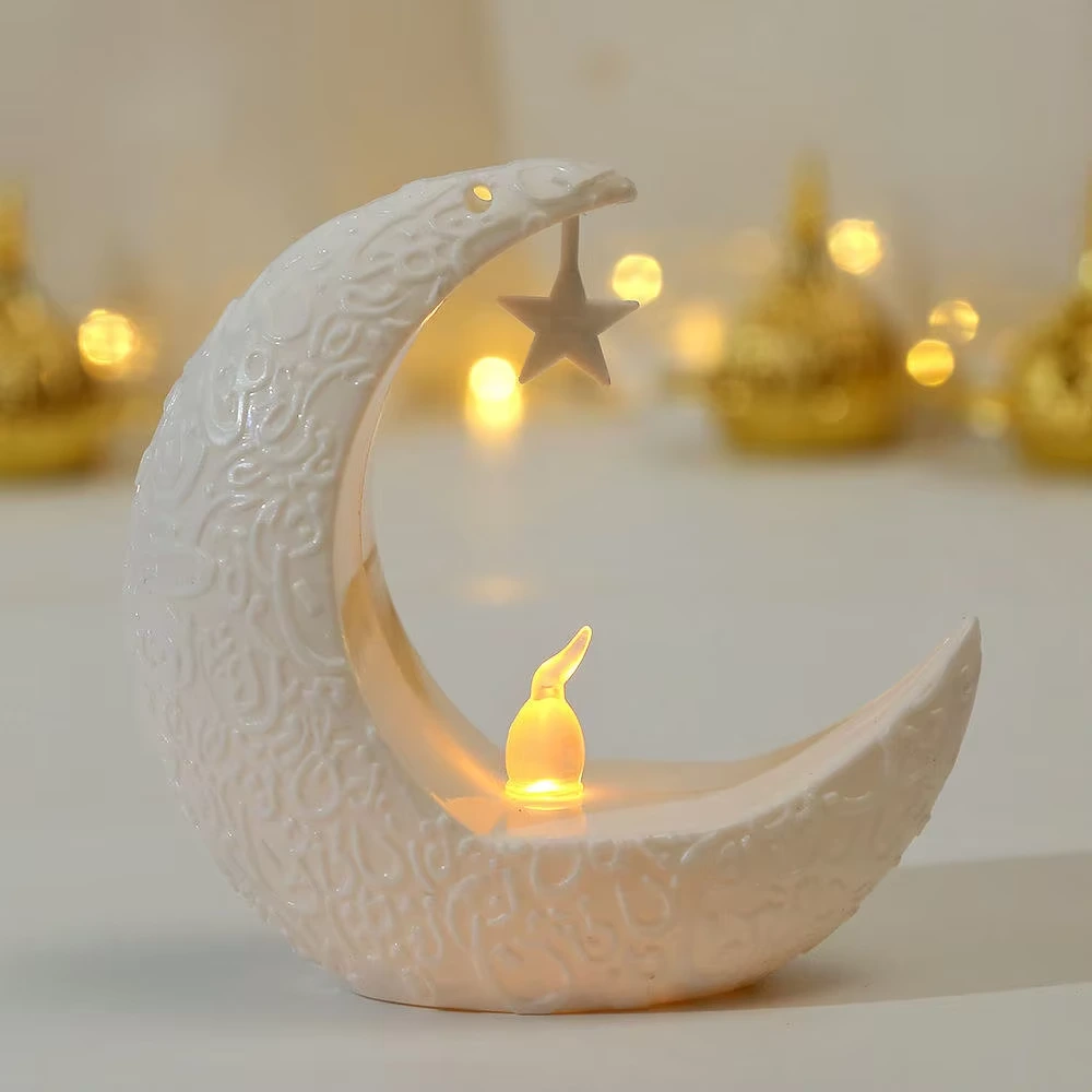 Electronic Candle Led Night Light GL-XY Guangli With Star And Moon Candlestick For Muslim Ramadan Festival 1