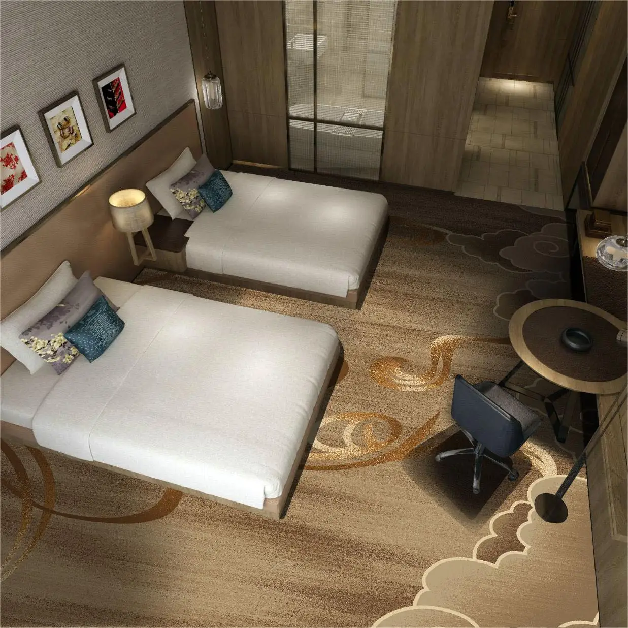 Minimalist Abstract Lines 3D Printed Wall-to-Wall Carpet 3