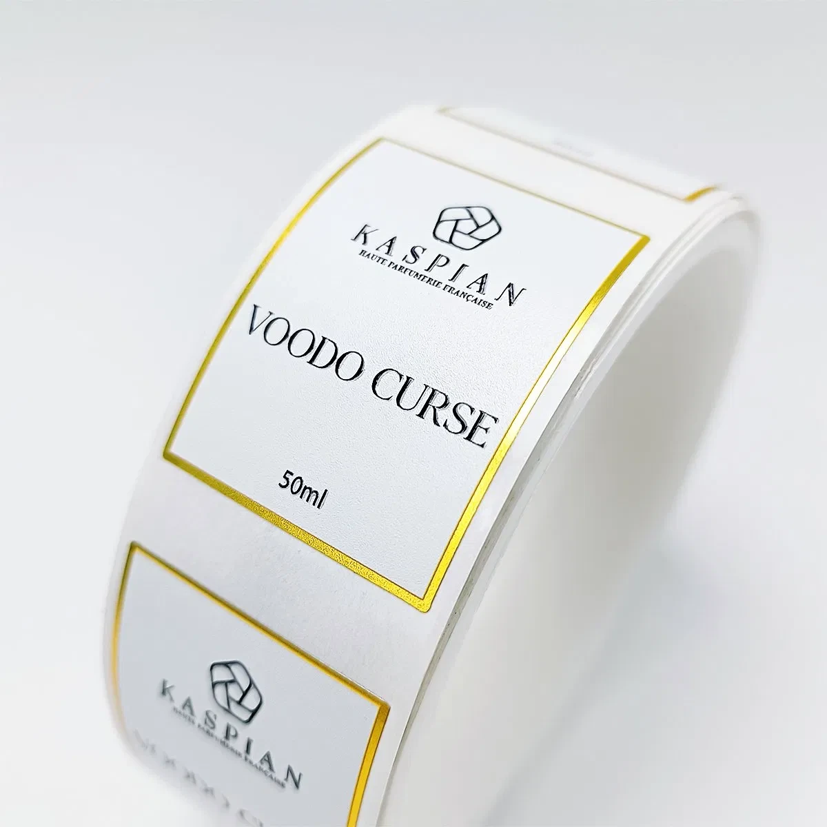 カスタム粘着PVC金箔パーソナライズ香水瓶パッケージロゴラベル 1