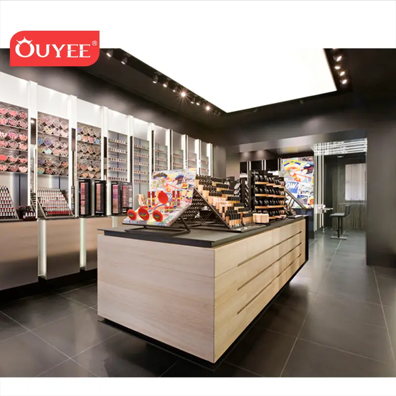 Vetrina espositiva per cosmetici, mensola a muro, espositori per prodotti per negozi 1