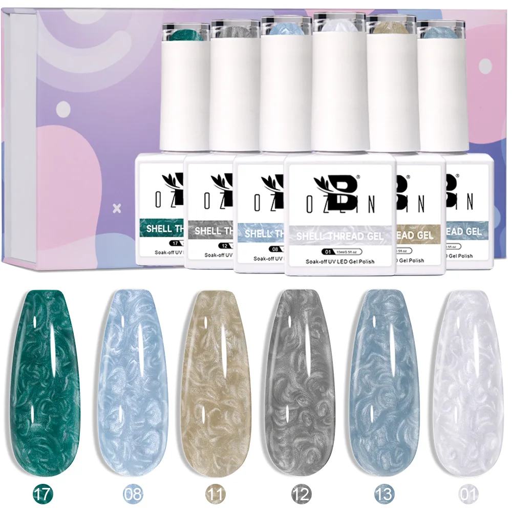 Coffret de vernis à ongles gel à paillettes nacrées Bozlin sans Hema, 24 couleurs, normes UE 1