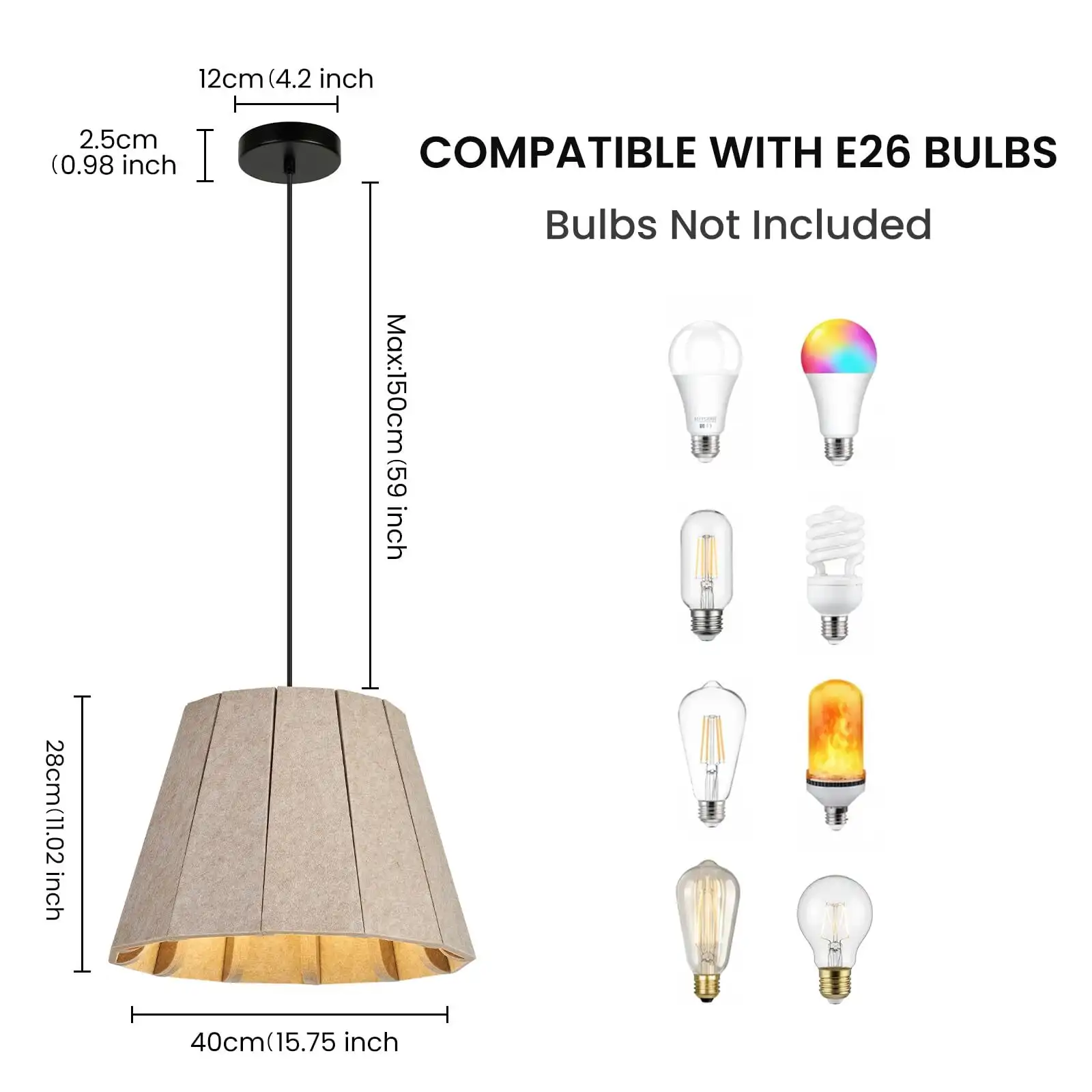 Industriële akoestische vilten lampenkap, grote ronde nachtlamp van papier voor naast het bed, slaapkamer 1