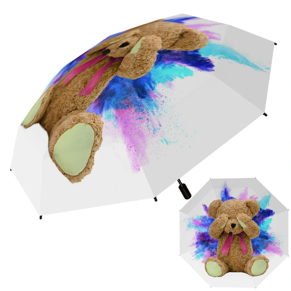Custom Printed 3 Folding Bear Umbrella with Auto Open/Close 1