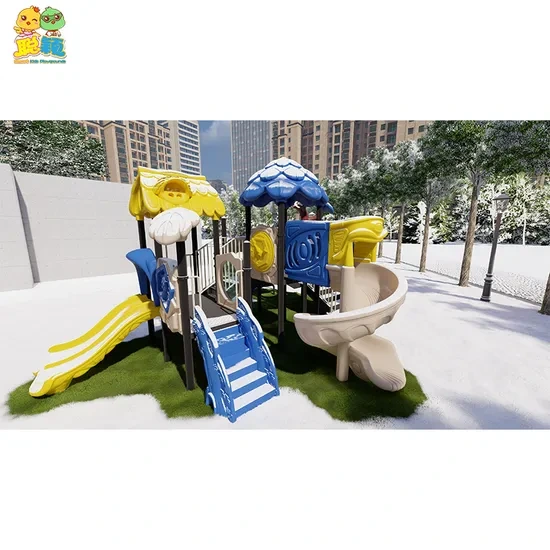 Customized Mini Kid's Swing Sets Plastic Amusement Outdoor Playground Equipment Slide 1